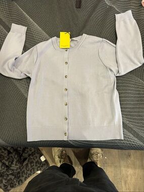 MM Lafleur Light Lavender Button-Front Cardigan